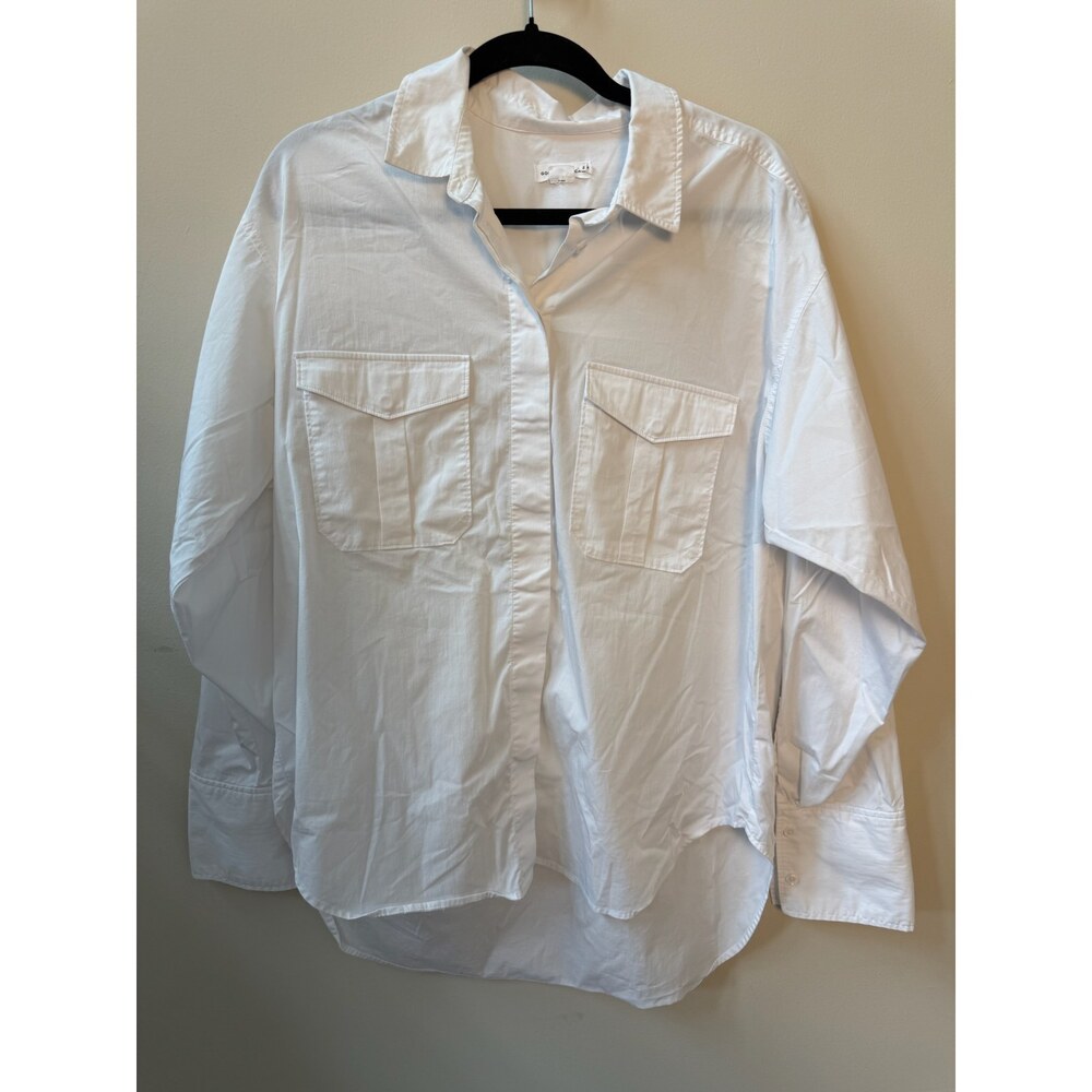 Good American The Good Shirt White Button Down Shirt Size Large
